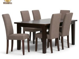 [32616] PARSON WOODEN DINING TABLE 6 CHAIRS