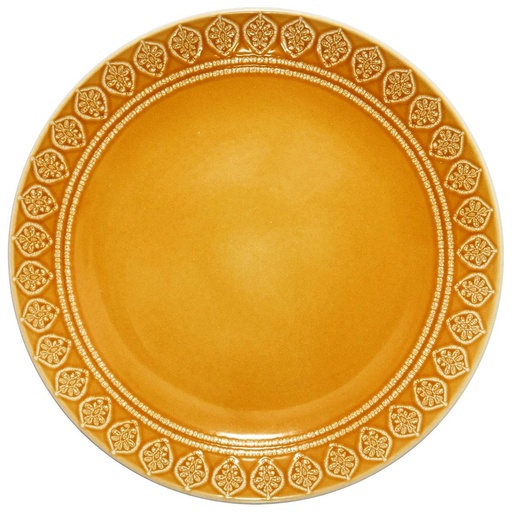 [9376] ASSIETTE PLATE IDYLLE FOND JAUNE 27 CM