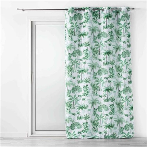 DOUCEUR D'INTERIEUR Rideau À Oeillets Amazonia Vert 140x260 centimetre