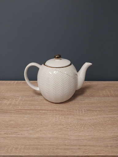 [18315] 18315-PORCELAIN TEAPOT - CONCORDE - 1L - GOLD TRIM